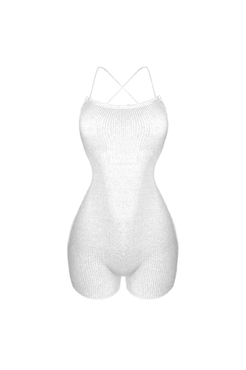 On the Move Ribbed Tank Strappy Romper